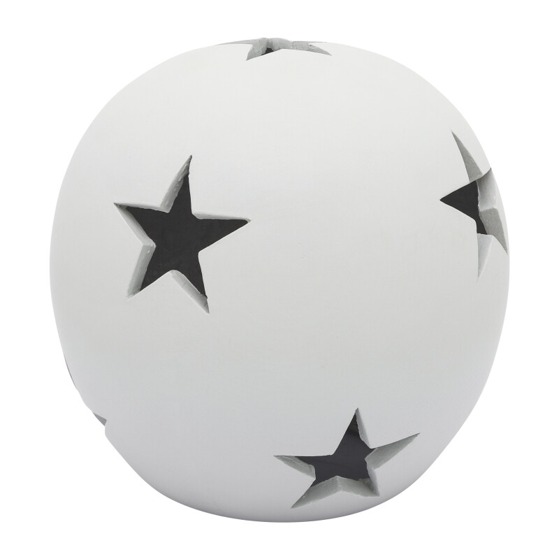 14956 Ceramic 12 Inch Star Orb Matte White