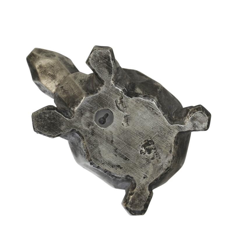 15049 Silver Polyresin 4 Inch Turtle Figurine Silver 5