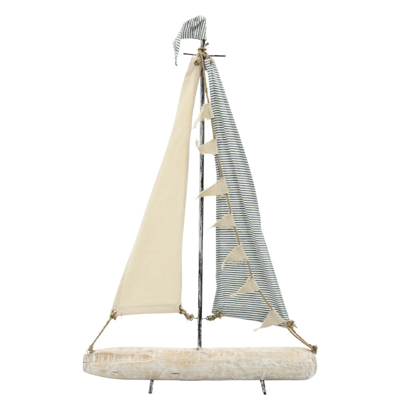 15170 Iron 25 Inch Sailboat W/ Cloth Sails Multi
