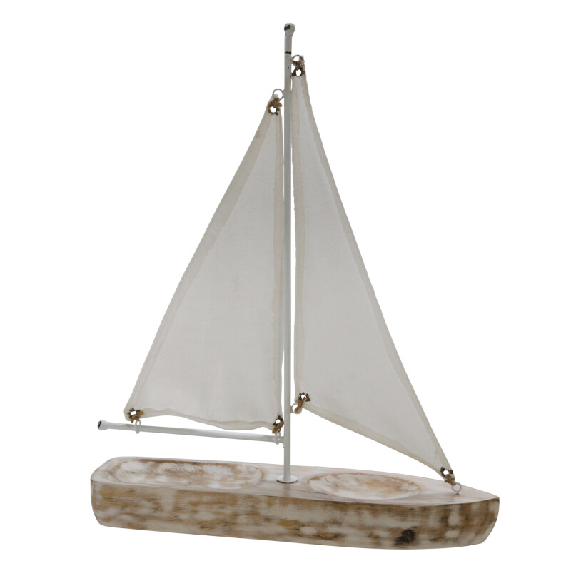 15191 Nat Wood 17 Inch Cloth Sail Boat