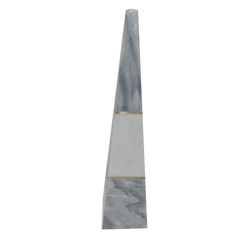 15222 Marble 16 Inch Obelisk Tower Gray