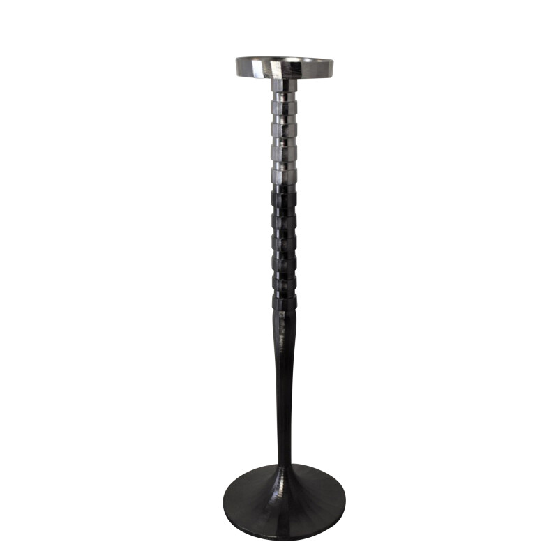 15251-01 Metal 28 Inch Pillar Candle Holder Silver