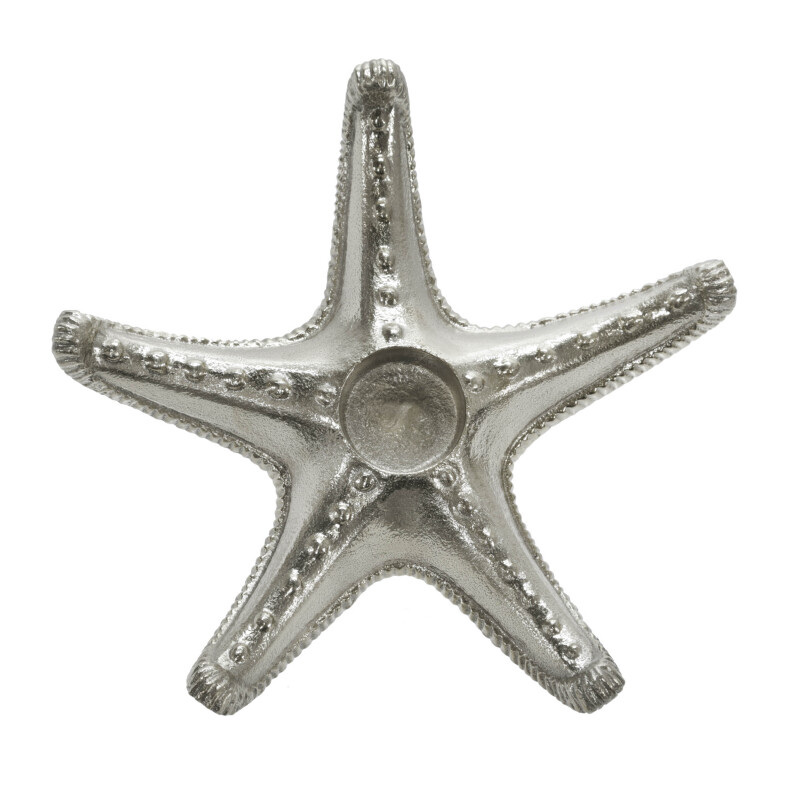 15262 01 Silver Metal 9 Inch Starfish Tealight Holder Silver 3