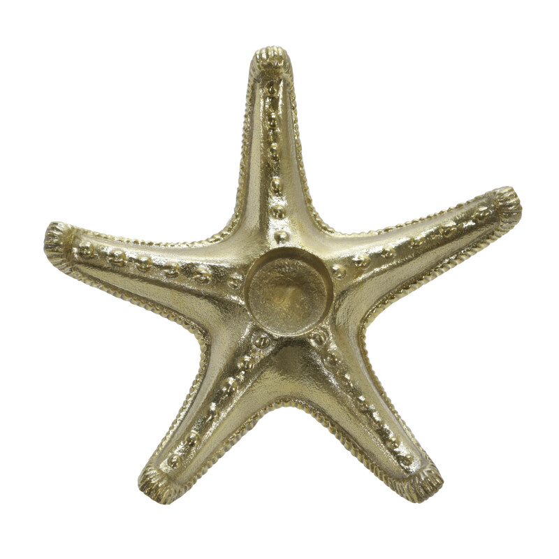 15262 02 Gold Metal 9 Inch Starfish Tealight Holder Gold 3