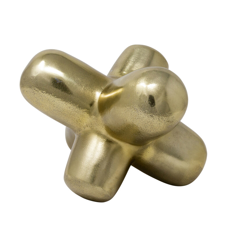 Metal 8 Inch Geometric Orb Gold