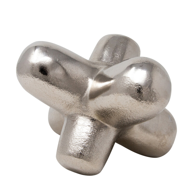 Metal 8 Inch Geometric Orb Silver