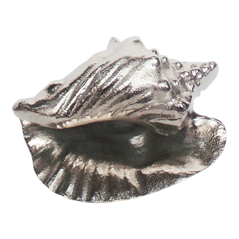15266-02 Metal 8 Inch Shell Decor Silver