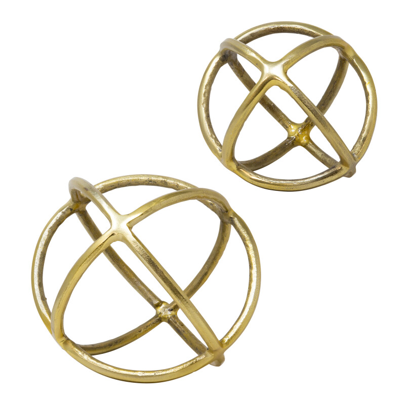 15272 03 Gold Metal 7 Inch Orb Deco Gold 2