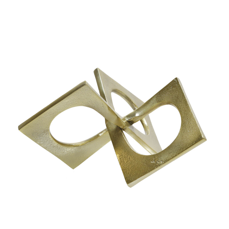 15273 01 Gold Metal 9 Inch Linked Square Deco Gold 4