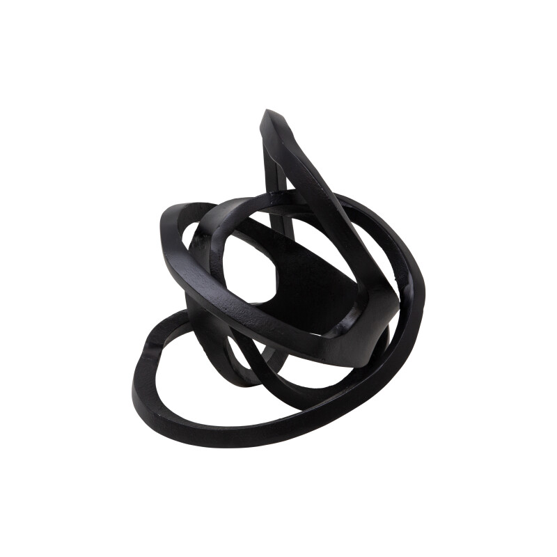 15280 Metal 9 Inch Knotted Orb Black