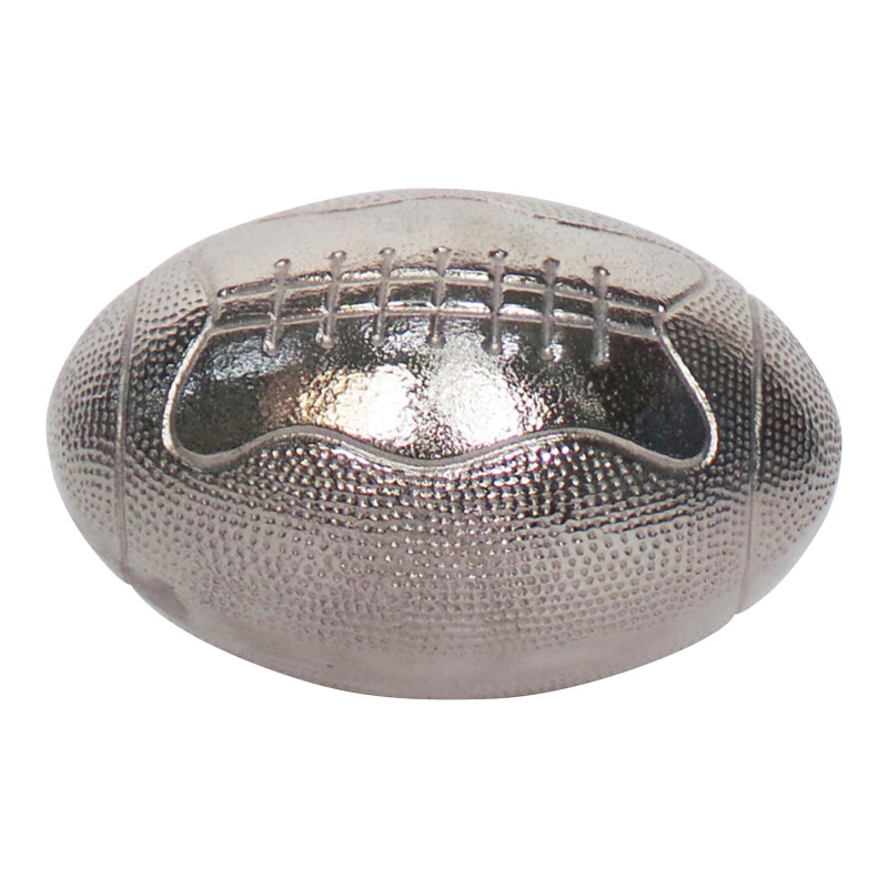 15288 Metal 7 Inch Rugby Ball Silver