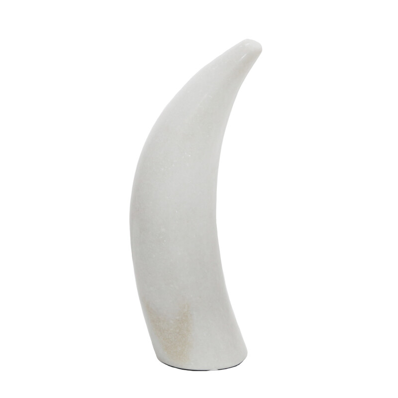 15291-01 Marble 8 Inch Antler Deco White
