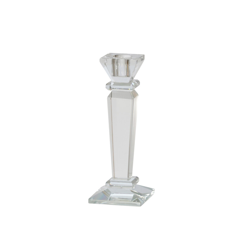 15352-01 Glass 7 Inch Candle Holder Clear