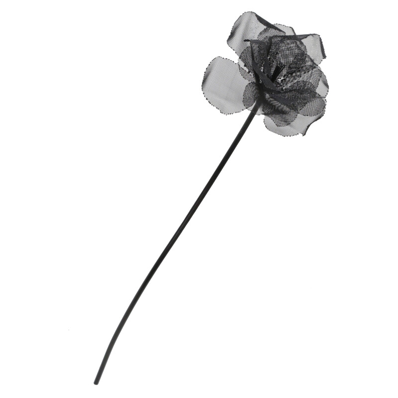 15422-02 19 Inch Metal Flower Deco Black