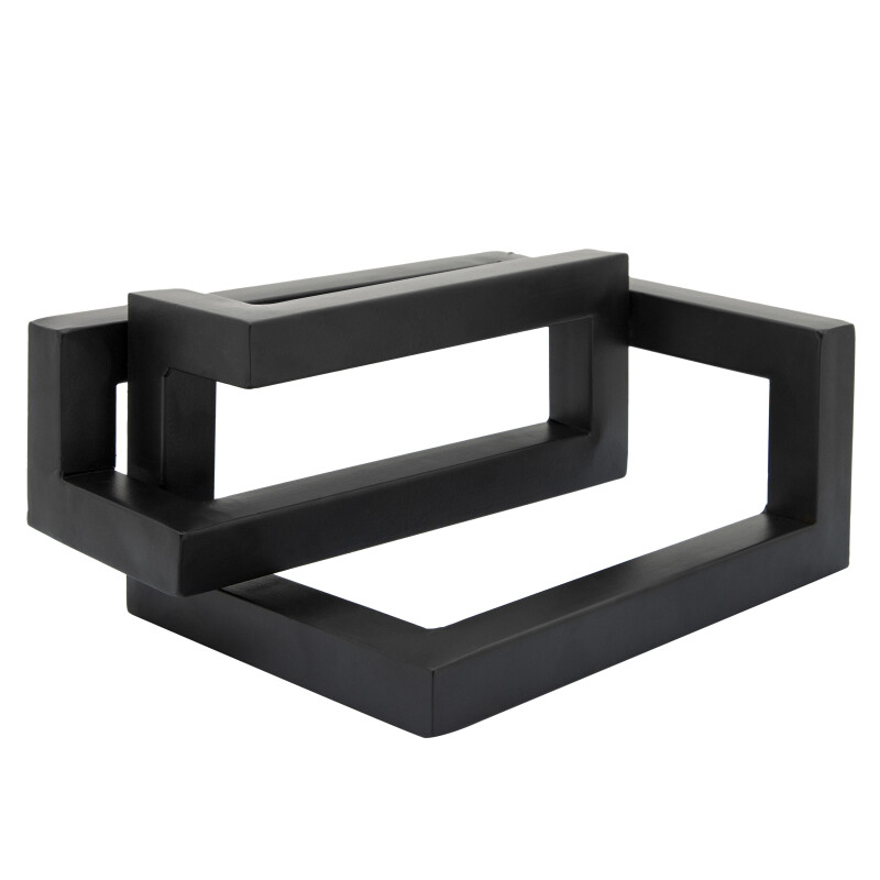 15633 10 Inch Geometric Table Deco Black