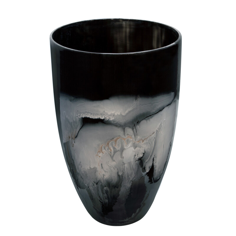 16 Inch Glass Vase Black