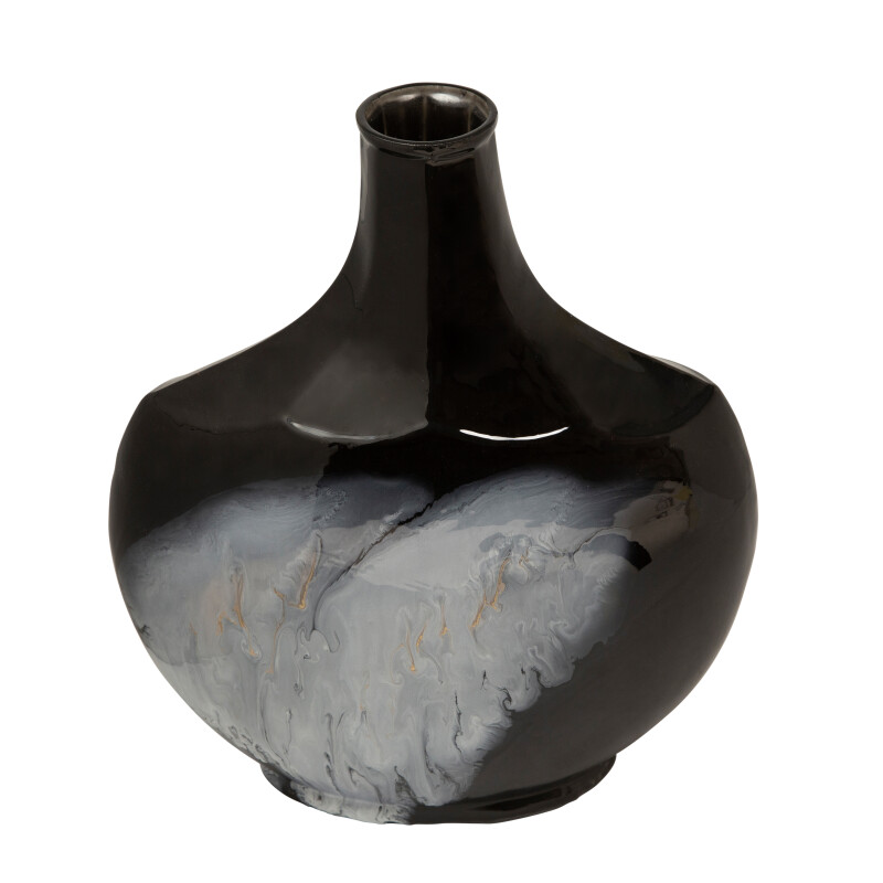 15 Inch Glass Vase Black