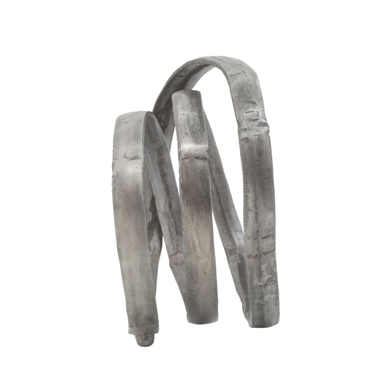 15659 02 Gray 13 Inch Metal Ring Sculpture Gun Metal 3