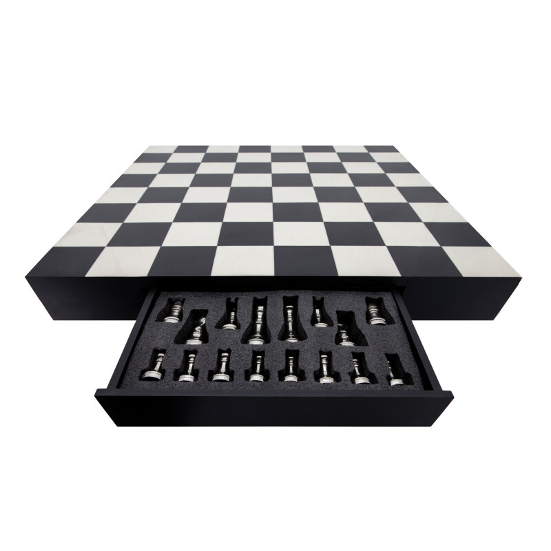 15683 White 32x32 Resin Chess Set Black White 5