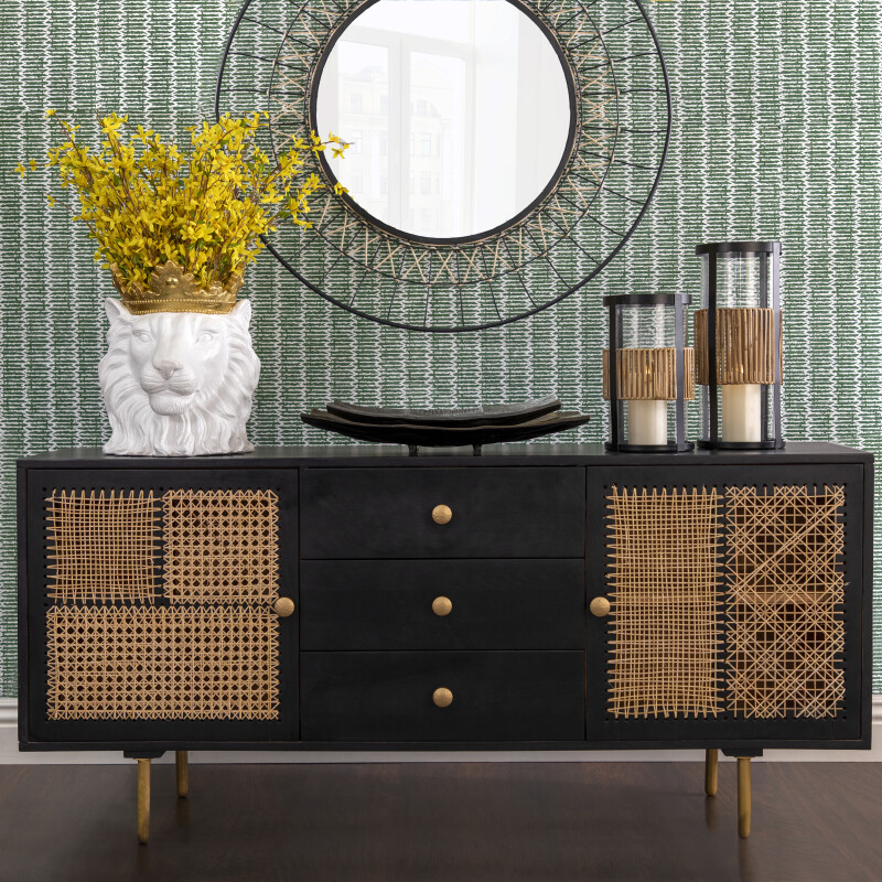 15690 Wood 63X30 Inch Patchwork Sideboard
