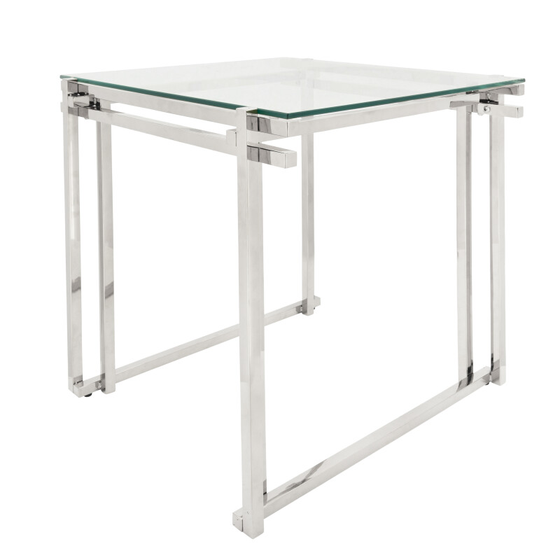 15725-01 Metal 24 Inch Side Table Silver