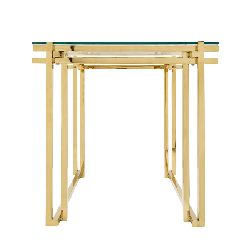 15725 02 Gold Metal 24 Inch Side Table Gold 3