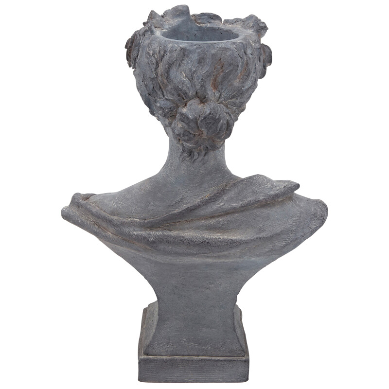15948 Gray Gray Resin 21 Inch Lady W Roses 4