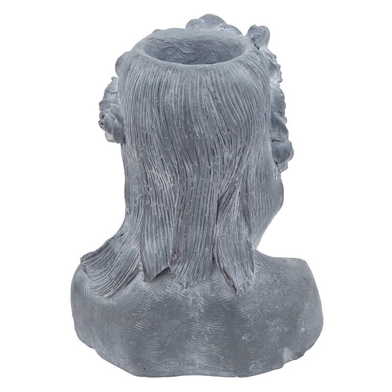 15951 Gray Gray Resin 19 Inch Lady W Roses 4
