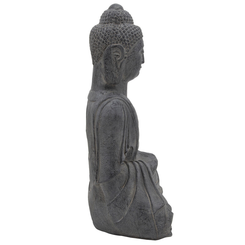 15955 Gray Gray Resin 23 H Sitting Buddha 3