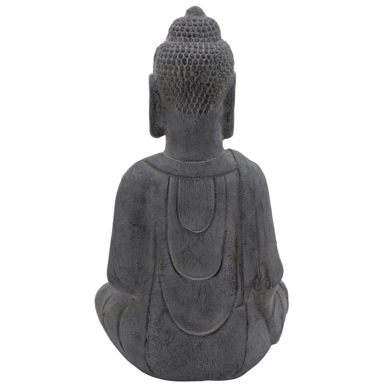 15955 Gray Gray Resin 23 H Sitting Buddha 4