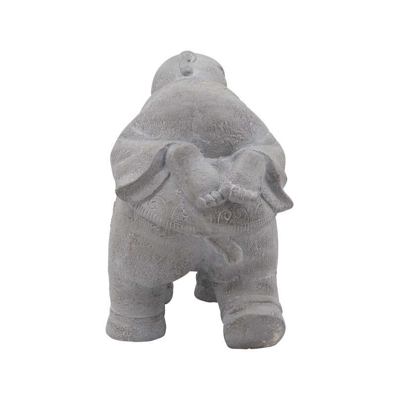 15959 Gray Gray Resin 16 Inch Elephant W Child 3