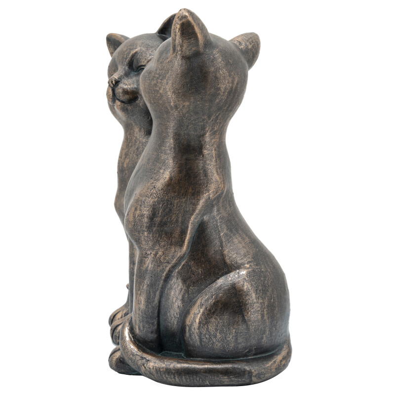 15960 Bronze Copper Resin. 14 Inch Smooching Cats Bronze 5