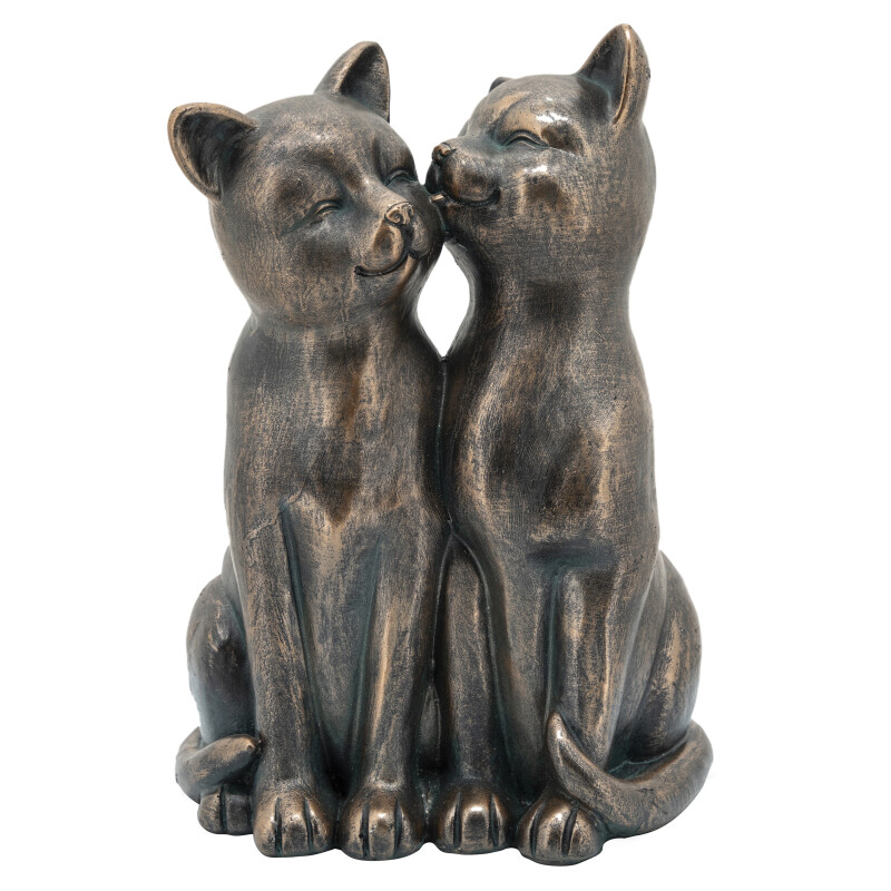15960 Resin. 14 Inch Smooching Cats Bronze