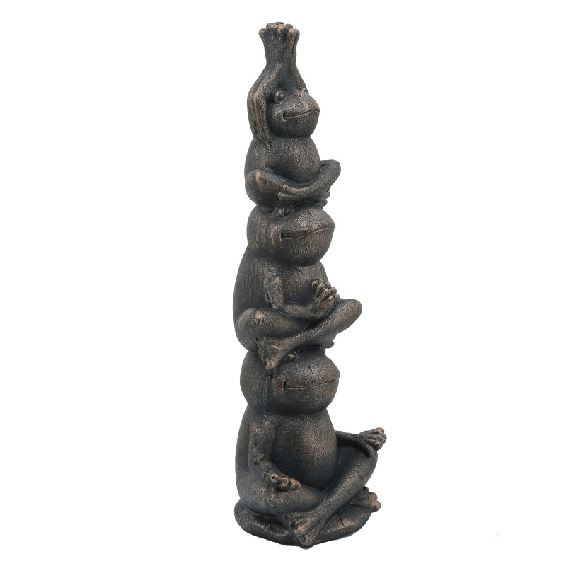 15965 Black Black Resin 24 Inch Stacking Yoga Frogs 2