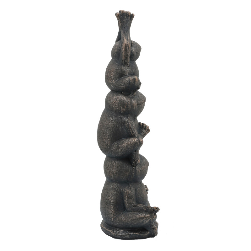 15965 Black Black Resin 24 Inch Stacking Yoga Frogs 3