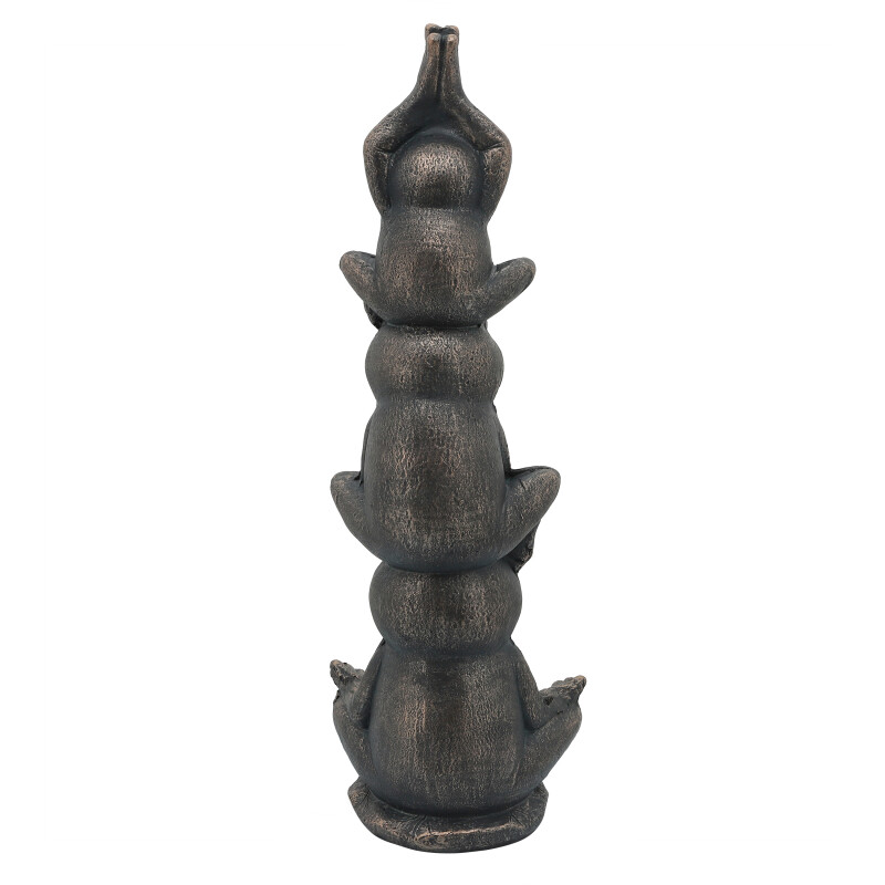 15965 Black Black Resin 24 Inch Stacking Yoga Frogs 4
