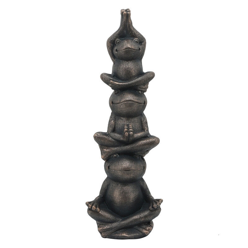 15965 Black Resin 24 Inch Stacking Yoga Frogs