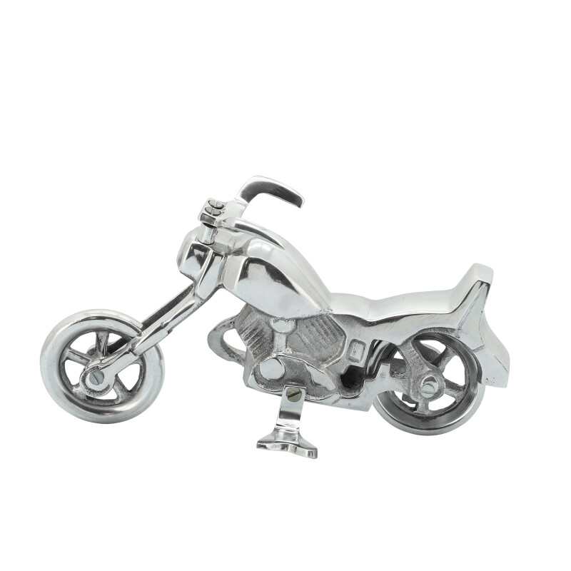 16211-01 Metal 10 Inch Motorcycle Silver
