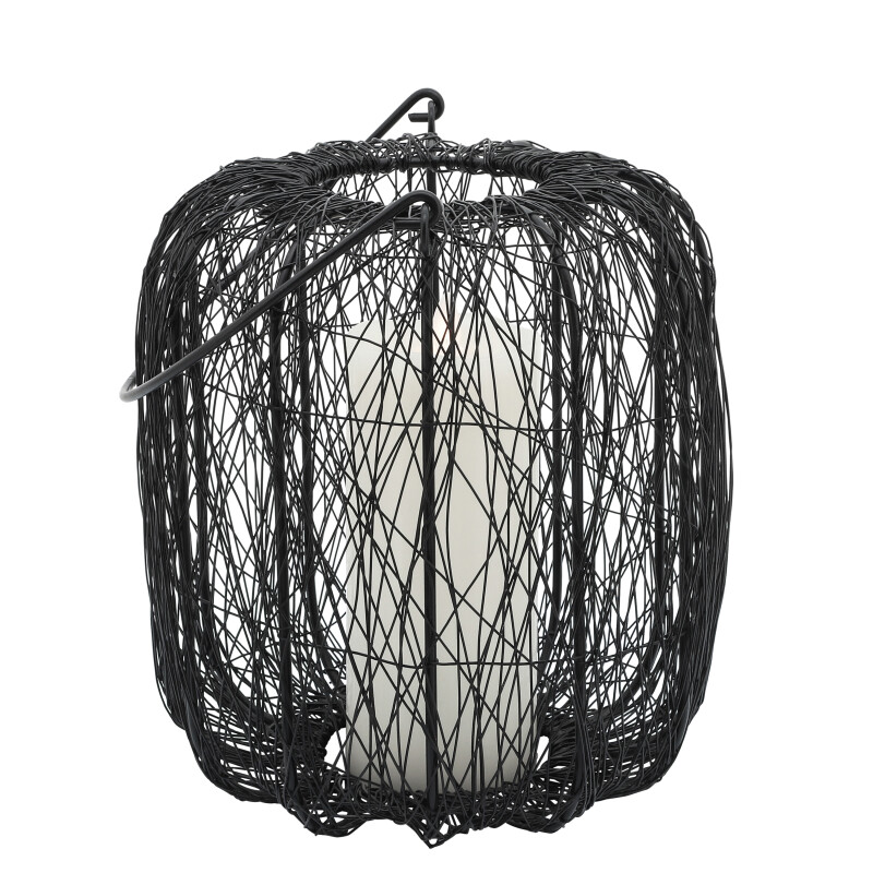 16346-02 Black Metal 10 Inch Wire Lantern