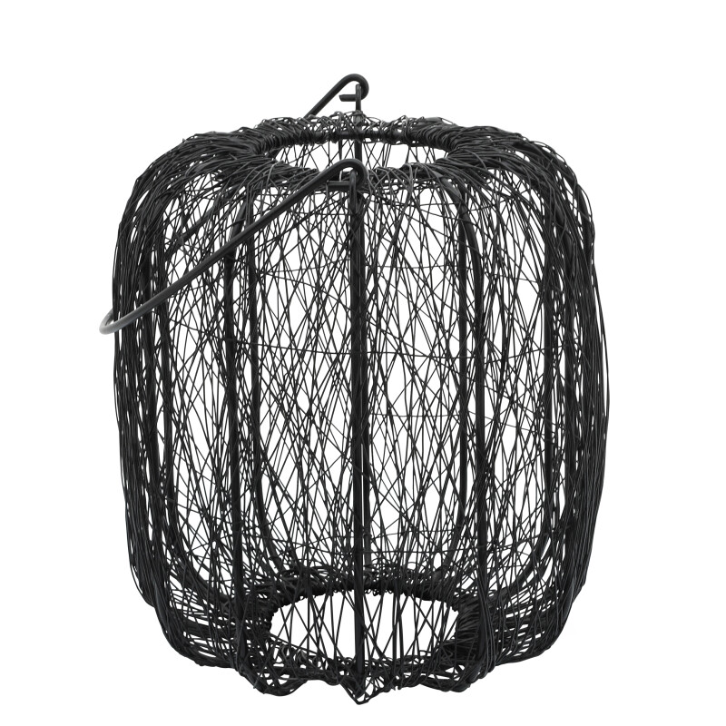 16346-02 Black Metal 10 Inch Wire Lantern