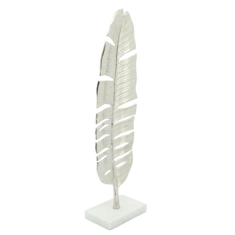 16356-01 Silver Metal 23 Inch Leaf On Stand