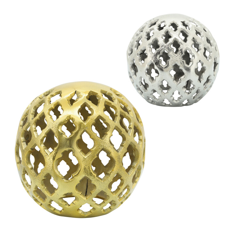 16361-01 Gold Metal 8 Inch Cut-Out Orb