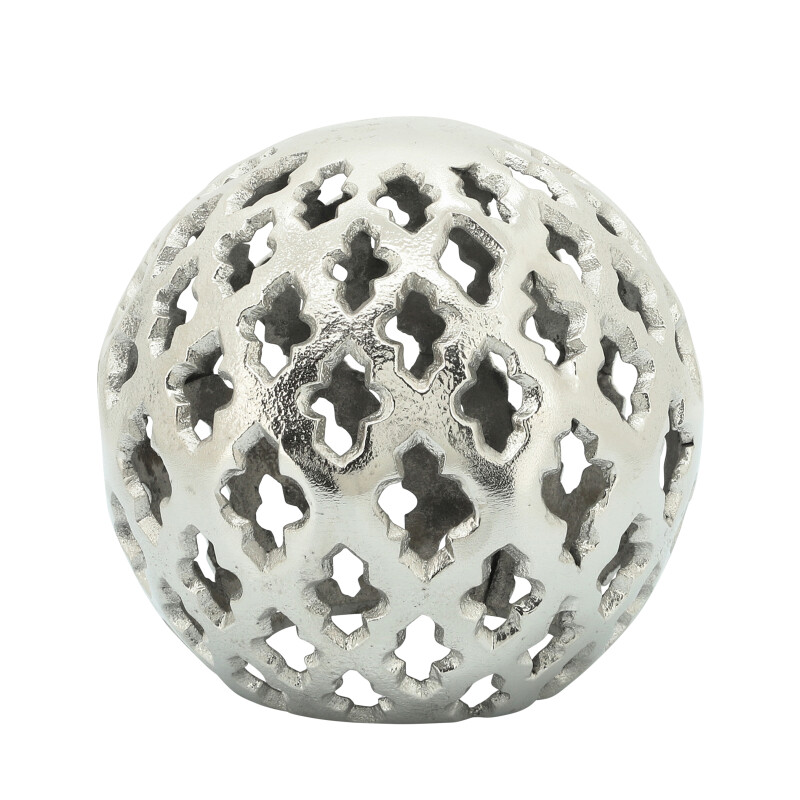 16361-04 Silver Metal 6 Inch Cut-Out Orb