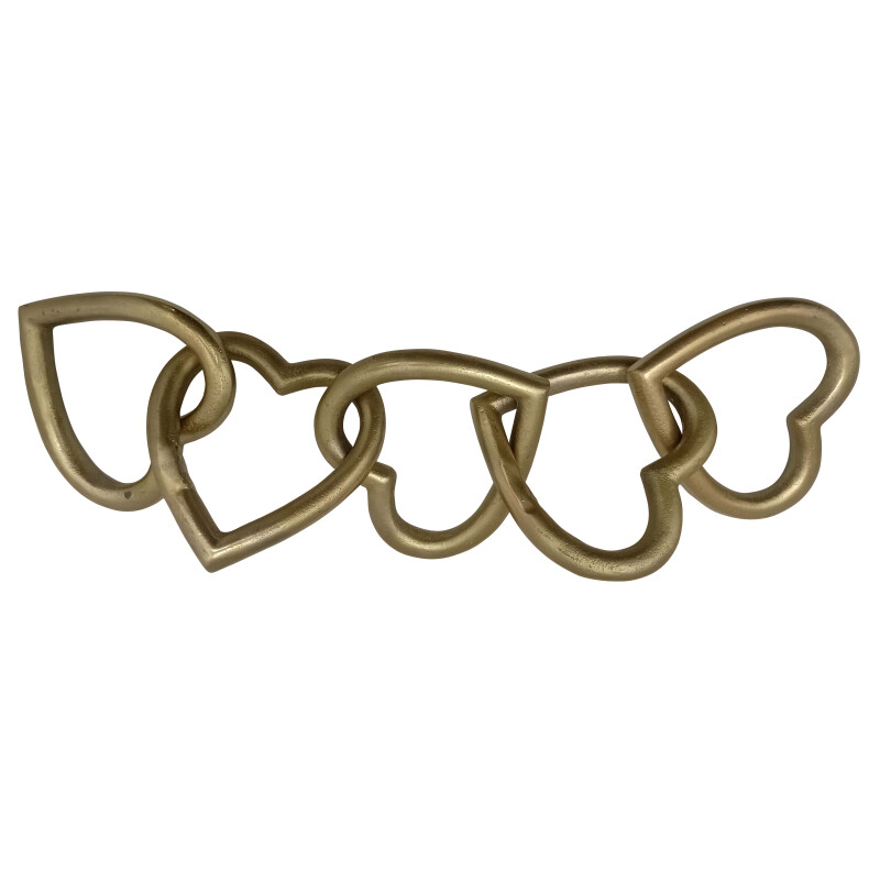 16586-01 Gold Metal 19 Inch Heart Links