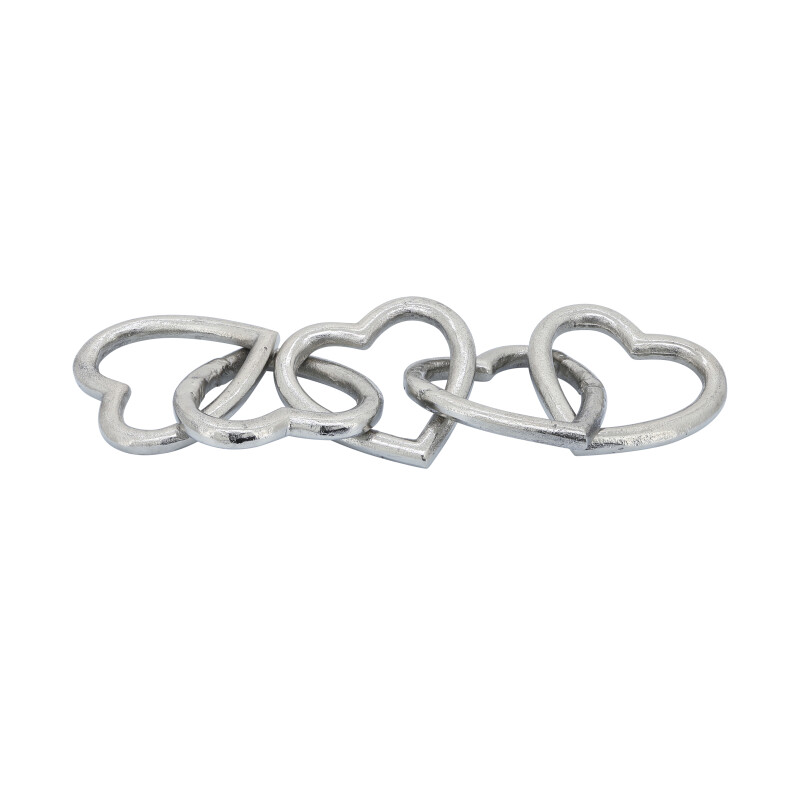 16586-02 Silver Metal 19 Inch Heart Links