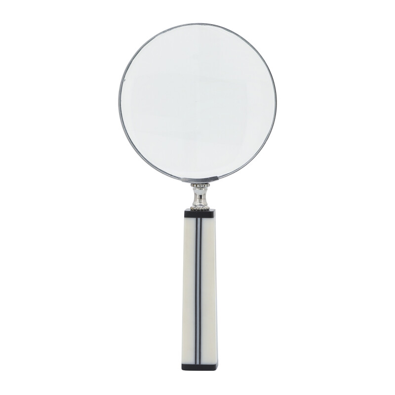 16618-02 Black/White Resin 4 Inch Lined Magnifying Glass