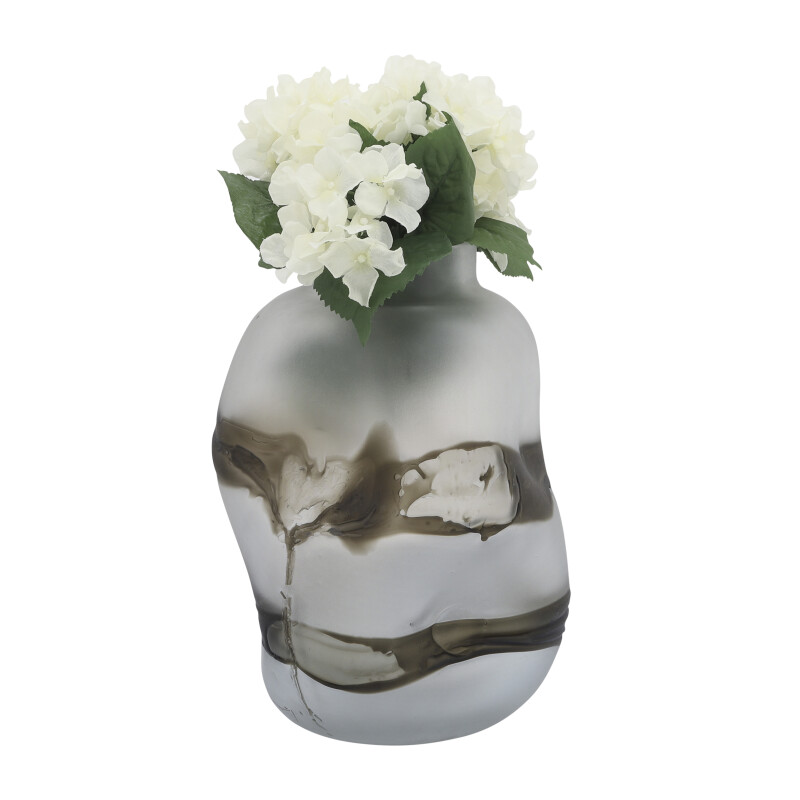 16691-01 Dented Vase Glass 14''H