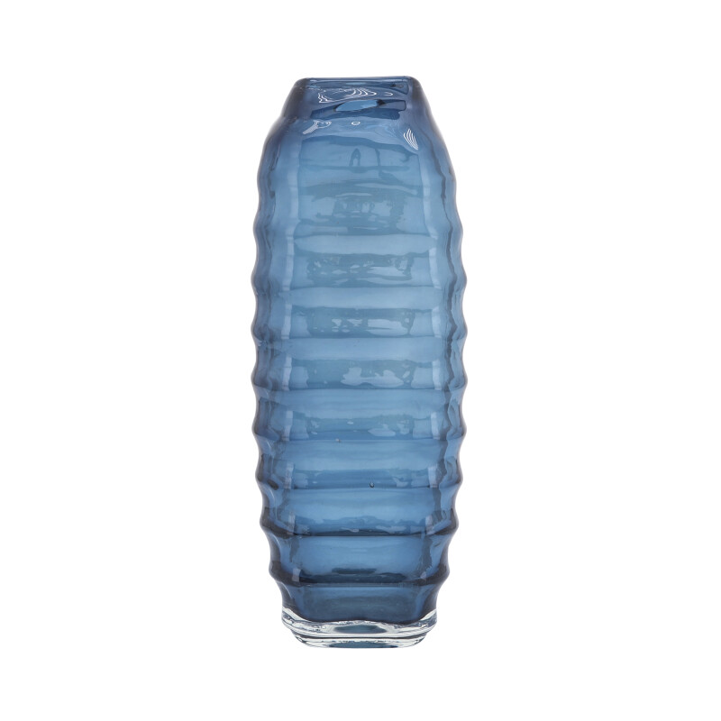 16695-02 Riged Vase Glass 11''H