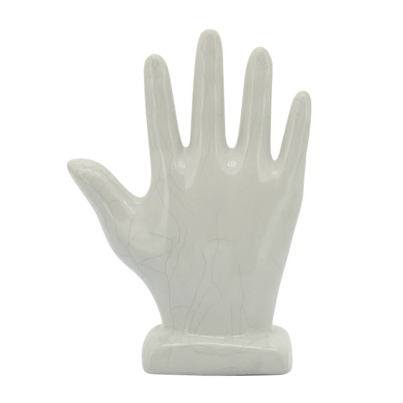 16711 02 White White Porcelain 8 Inch Palmistry Hand Deco 4