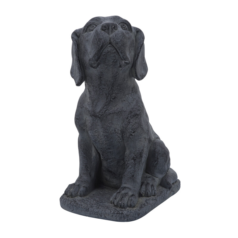 16746-03 Gray Resin 16 Inch Puppy Looking Up